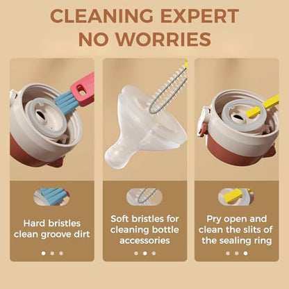 3 in 1 Cup Lid Gap Cleaning Brush Set, Multifunctional Bottle Cleaner Brush, Cleaner Brush Set for Tight Spaces, Bottle Gaps, Straws, Tumblers, Travel Mug Caps(3 PCS)