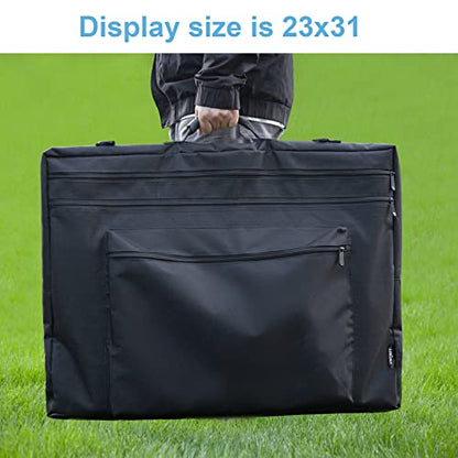 JJRING 23x31 Art Portfolio Tote Bag - Large Carrying Storage Case with Handle & Adjustable Shoulder Strap, Portfolio Folder for Artwork, Posters, Canvas, Drawing Boards - size: 23''*31''