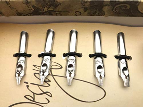 Calligraphy Pen Set Writting Quill Feather Pen 100% Hand Craft Real Feather and Stainless Steel Nib Best Antique Executive，Contains Ink no Need to Purchase Additional Ink (Black)