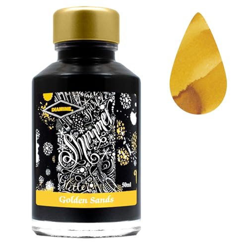 Diamine Shimmering Golden Sands Ink 50 ml - color: Yellow