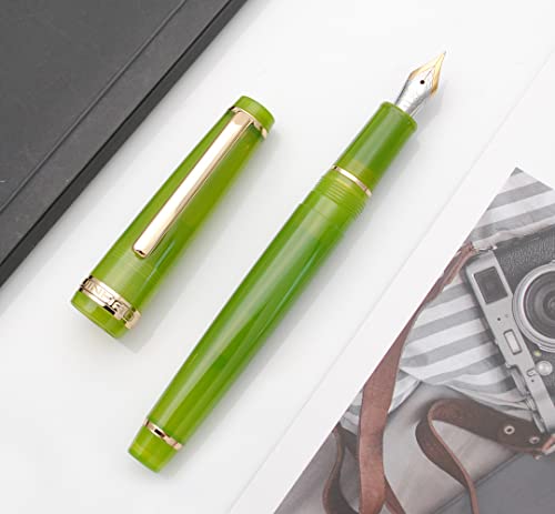 JINHAO 82 Fountain Pen with Gold Clip (F Nib 0.5mm, Transparent Avocado Green) - color: Transparent Avocado Green
