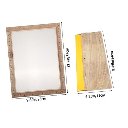GLSTOY 1set Screen Printing Scraper Ink Squeegee for Easy Application for Crafting and Includes Frame and Mesh