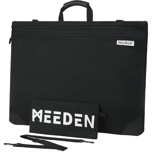 MEEDEN Soft Art Portfolio Bag: 24 X 31 Inch Light Weight Portfolio Canvas Case with Detachable Shoulder Strap -Waterproof 600D Oxford Carrying Storage Case for Canvas, Artwork, Sketching - Black - color: Black, size: 24" X 31"