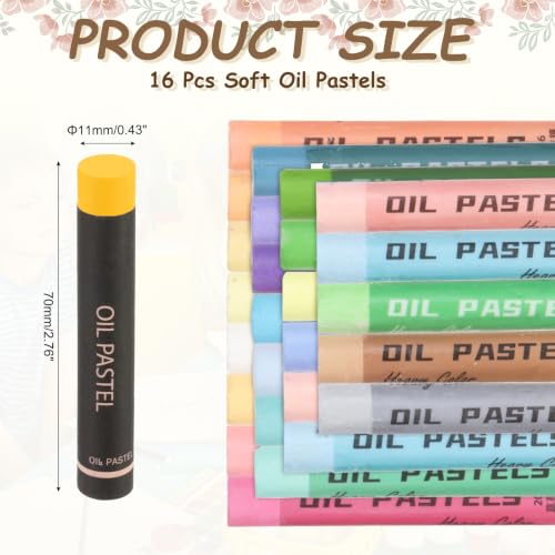 MECCANIXITY Soft Oil Pastels, Oil Pastel Crayons Vibrant Color Blendable Art Supplies for Painting Drawing Blending Painting Artists Beginners Professional(Dark Yellow, Pack of 16) - color: Dark Yellow