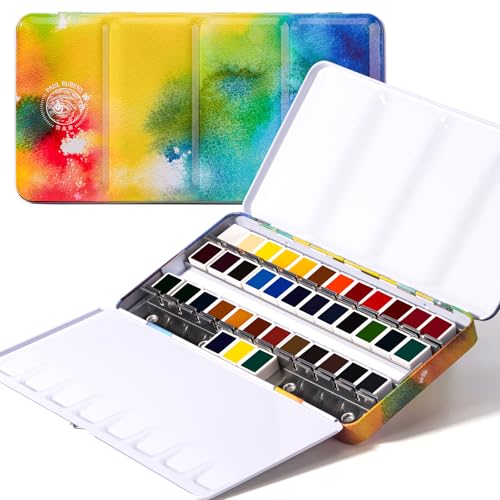 Paul Rubens Watercolor Paint Set, 36 Colors Solid Watercolor Paint, Easy To Blend And Diffuse Watercolor Palette, Portable Travel Watercolor Set - color: 36 Colors