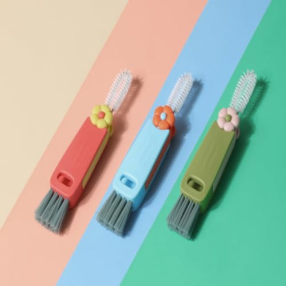 3 in 1 Cup Lid Cleaning Brush, Cup Lid Cleaning Brush Brush for Bottle Gap Tight Spaces, Lid Cleaning Brush 3 Pack Multifunctional Bottle Cleaning Tools