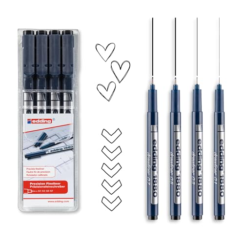 edding 1880 Drawliner Set, 4-Pens - color: Assorted