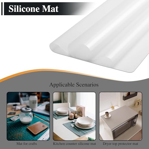 2Pcs 15.7"x 11.8"x 0.03" Frosted Silicone Table Mats, Silicone Placemats for Baking, Jewelry, Painting - color: Frosted, size: 15.7"x 11.8"