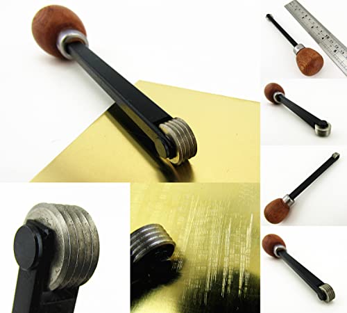 2pcs Printmaking Woodcut Copperplate Resin Board Engrave Etching Print Leathercraft Embossing Carve Roulette Wheel Tool Set