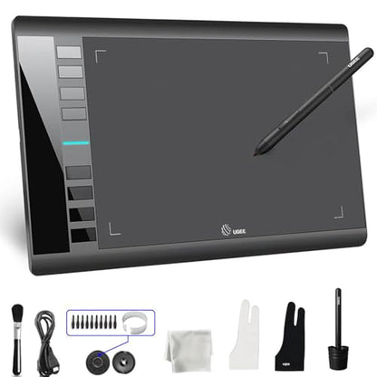 Graphics Drawing Tablet, UGEE M708 10 x 6 inch Large Digital Drawing Pad with 8 Hot Keys 8192 Levels Pen, Graphic Tablets for Computer Graphic Board Creation Sketch for PC/Laptop/Mac OS/Linux/Chrome - style: Wired M708 V3