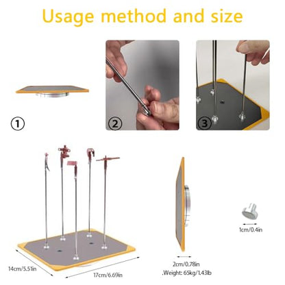 12PCS Stainless Magnetic Bases for Model Spraying, Strong Grip, Anti-Slip Attach to Iron Workbenches/Turntables Durable, 0.4" Washable - Ideal for Miniatures & Small Parts (Clips Not Includ) PMKJ033M - size: Magnetic base