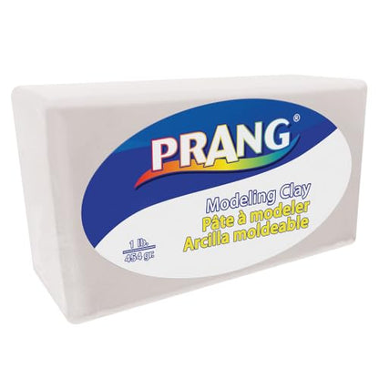 Prang Modeling Clay, White, 1 lb. Block | Pliable, Non-Hardening, Non-Staining, Easy Clean-Up, Perfect for Preschool and Elementary Aged Children - color: White, size: 1 lb