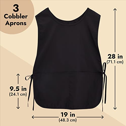 Cobbler Aprons with Pockets, Unisex Work Smocks (3 Pack, 19 x 28 In)