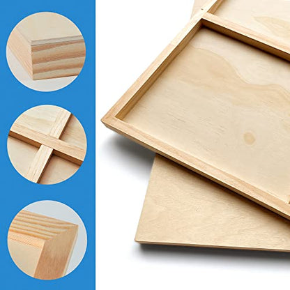 Falling in Art Unfinished Birch Wood Panels Kit for Painting, Wooden Canvas 2 Pack of 24 x36 Studio 1’’ Deep, Cradle Boards for Pouring, Art, Crafts, Burning and More - size: 24*36 2-pack