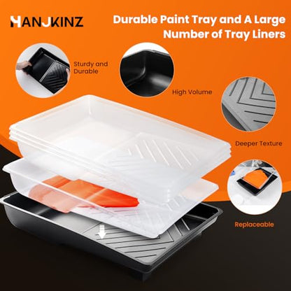 12 Pcs 6 Inch Paint Roller Kit with High-Density Foam Paint Roller, Paint Tray with Liner, Mini Roller for Painting Wall, Door, Cabinet - size: 6 Inch Foam, 12 Pack