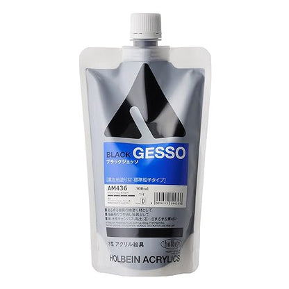 ホルベイン アクリラ 300ml カラージェッソ ブラックジェッソ 詰替用 AM436