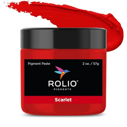 Rolio Scarlet Red Pigment Paste for Epoxy Resin – 2oz Jar – Opaque Red Epoxy Colorant, Resin Dye Paste, High-Intensity Pigment Paste for Art, Jewelry, Crafts, Tumblers & DIY Projects - color: Scarlet