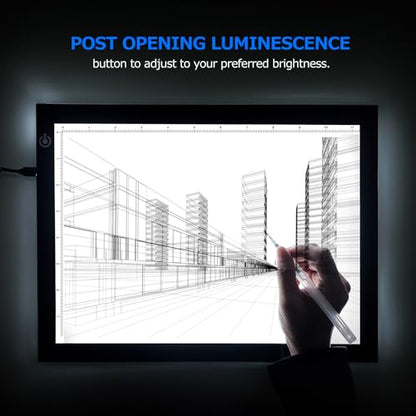ME456 A4 LED Light Box 9x12 Inch Light Pad Only 5mm Ultra-Thin USB Power Light Table for Tracing, Tattoo Transferring, Drawing, Streaming, Sketching, Animation, Stenciling, Diamond Art Painting - style: A4 (Black)