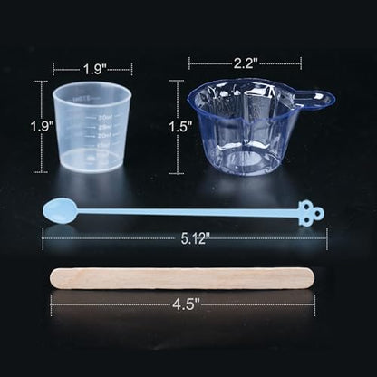LET'S RESIN Epoxy Mixing Cups Kit,200Pcs, Plastic, 30ml Disposable Measuring Cups,50 Wooden Stirring Sticks for Paint Mixing, Jewelry Making - size: 30ML
