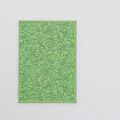 GOTO CLAY TOOLS Ornamental Texture Sheets for Polymer Clay, Achieves the Same Texture as a Polymer Clay Roller, Floral Vine Texture mat for Polymer Clay – TM-557