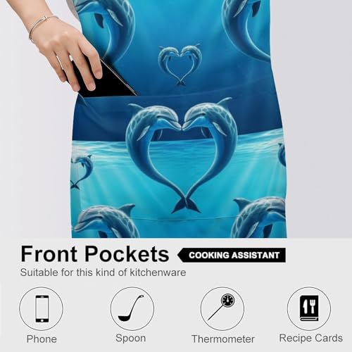 Cooking Apron for Adults with Pockets, Waterproof Oil Resistant Bib for Kitchen Restaurant BBQ Baking - color: Style (327)