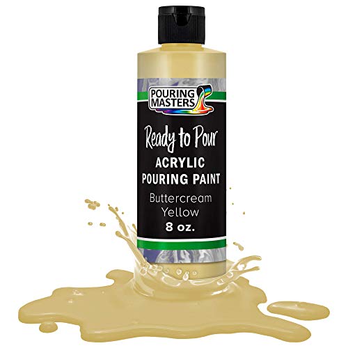 Pouring Masters Buttercream Yellow Ready to Pour Acrylic Pouring Paint - Premium 8-Ounce Pre-Mixed Fluid Acrylic Paint - Fluid Art Supplies for Canvas, Wood, Paper, Tile & Rocks - color: Buttercream Yellow