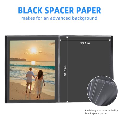 Large 13"x19" Art Portfolio Heavy Duty Binder with Plastic Sleeves, Portfolio Folder with 30 Clear Sheet Protectors, Display 60 Pages, Poster Binder， (medium（13x19in）) - size: medium（13x19in）