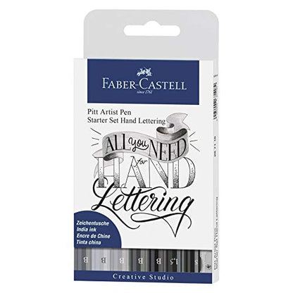 Faber-Castell Pitt Artist Pen Hand Lettering For Beginners Set - Hand Lettering 101 with 7 Pitt Lettering Pens - style: Hand Lettering Starter Set (7 Assorted Nibs)
