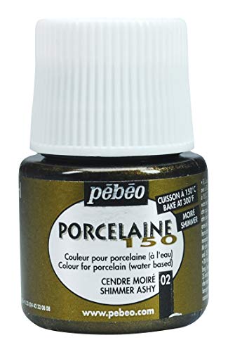 Pebeo Porcelaine 150 Ceramic Paint - Water-Based High-Gloss Color Paints for Porcelain, Premium Art Supplies, Non-Toxic & Heat-Safe, 45 ml Bottle, Shimmer Ash - color: Shimmer Ash, size: 1.52 Fl Oz (Pack of 1)