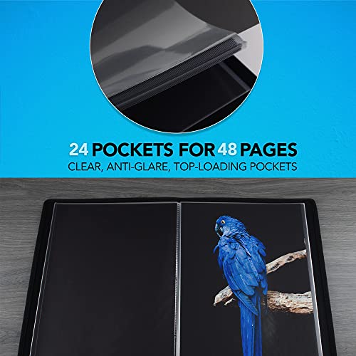 Itoya EV1212 Presentation/Display Book,11 in.x17 in.,Clear Top/Black Paper - size: 11 x 17 inches