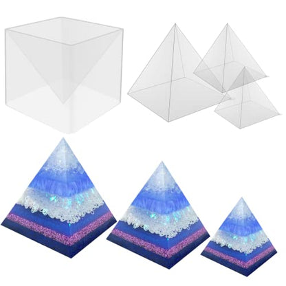 Super Large Clear Silicone Pyramid Molds - 3 Pcs, 4.7''-7.5'' Inner, Silicone Resin Molds for DIY Orgonite, Orgonite Jewelry - color: Silicone Pyramid Molds