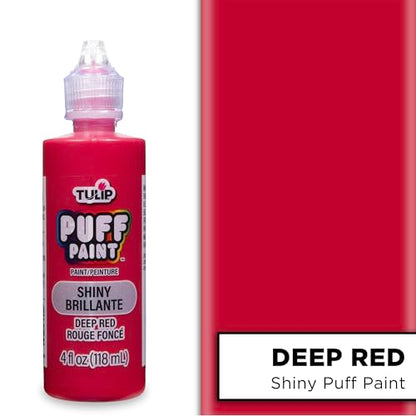 Tulip Puff Fabric Paint , Permanent Craft Paint for Clothes, DIY Projects, Notoxic, 4 fl oz 3-Pack, Shiny Deep Red - color: Deep Red