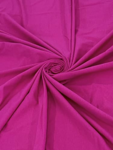 Cotton Jersey Spandex Fabric - Soft - Breathable - All Way Stretch Fabric - Medium Weight - Perfect Choice for Baby Grow, Tshirts, and Cotton Jersey Sheets - 58 Inches Wide - 1 Yard (Fuchsia) - color: Fuchsia