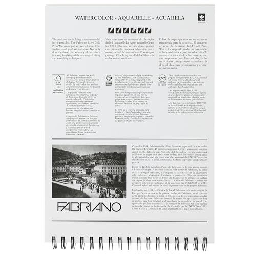 Fabriano 1264 Watercolor Pad, Bright White - size: 9 x 12