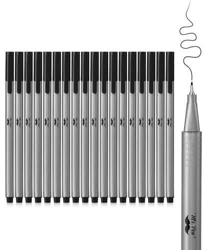 Mr. Pen- Black Fineliner Pens, 18 Pack, 0.4mm Fine Point | Smooth Bible Journaling Pens for Note-Taking, Sketching, Planning, Art Projects, Small Detailing, Fine-Ink Drawings - color: Black, size: 18 Pack