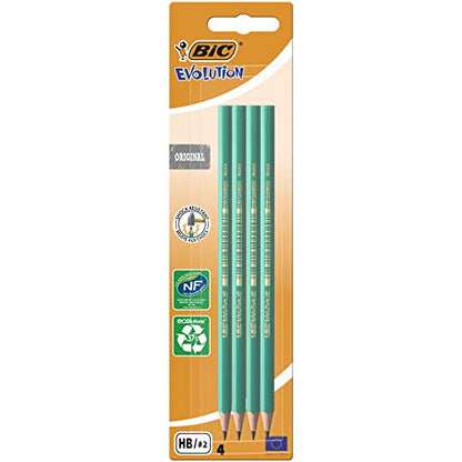BIC Evolution Original HB Graphite Pencils - 4 Count (Pack of 1) - size: 4 Count (Pack of 1)