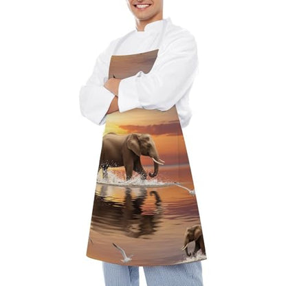 Cooking Apron for Adults with Pockets, Waterproof Oil Resistant Bib for Kitchen Restaurant BBQ Baking - color: Style (323)