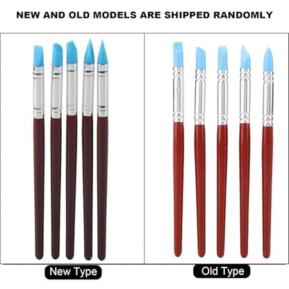 10Pcs Professional Silicone Rubber Tip Paint Pens Brushes, Silicone Artist Paint Brushes Soft Clay Sculpting Tools Silicone Color Shaper Brushes for Pottery DIY Shaping Carving