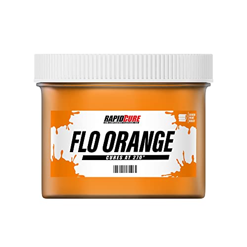 Rapid Cure® Screen Printing Ink Fluorescent Orange (8oz.) - Plastisol Ink for Screen Printing, Fast Curing Fabric Paint - Screen Print Direct®, USA Made - color: Fluorescent Orange, size: 8 fl oz