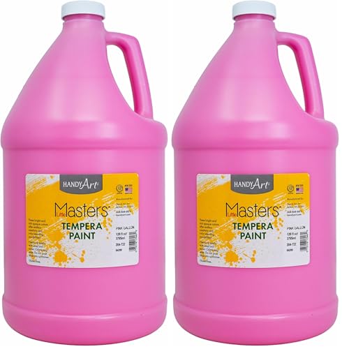 Handy Art Little Masters Tempera Paint, Pink, Gallon, 128 oz., 1 Gallon (Pack of 2) - color: Pink, size: Gallon (Pack of 2)