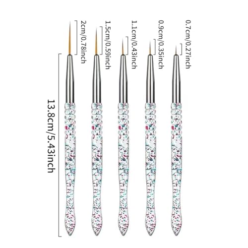 11Pcs Nail Art Brush Set, Acrylic Nail Brushes & Fine Detail Liner Brushes, Professional Nail Art Tools for Gel Polish, Acrylic Nails, French Manicure, Intricate Designs & Salon DIY Manicure - color: 11Pcs Art Brushes