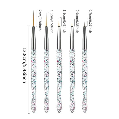11Pcs Nail Art Brush Set, Acrylic Nail Brushes & Fine Detail Liner Brushes, Professional Nail Art Tools for Gel Polish, Acrylic Nails, French Manicure, Intricate Designs & Salon DIY Manicure - color: 11Pcs Art Brushes