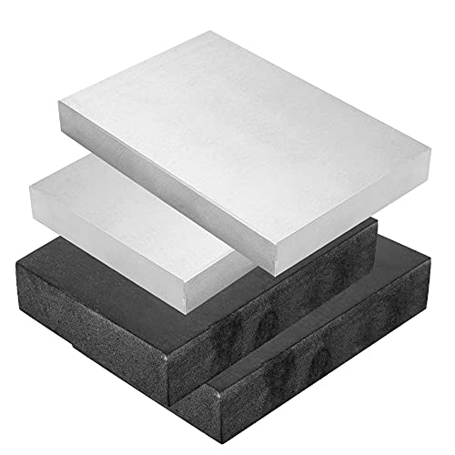CHENTEC Steel and Rubber Block 2 Pcs Work Bench Blocks Stamping Block 4" x 6" (10CM x 15CM) - color: Steel and Rubber Block, size: 4" x 6"(10cmx15cm)