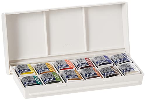 Winsor & Newton Cotman Watercolor Paint Set, Sketchers' Pocket Set, 12 Half Pan w/ Brush - style: 12 Half Pan Sketchers Pocket Set