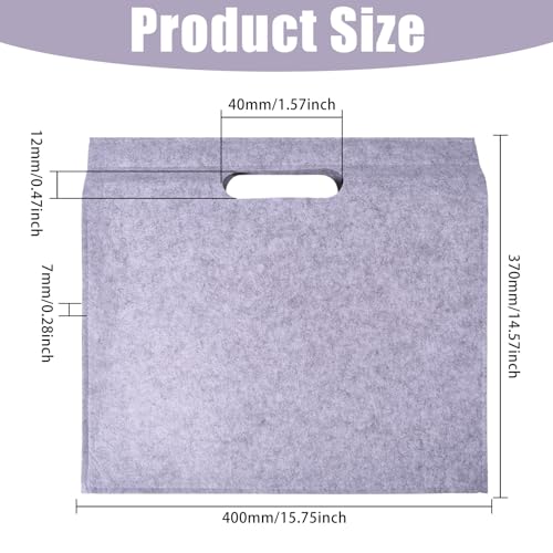 Felt Art Portfolio Bag Felt Artist Storage Bag with Handles for Artwork, Posters, Sketches and Paintings, 14.5x15.7x0.27 inch, Gray