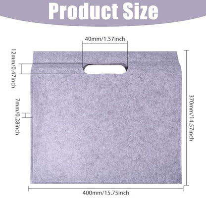 Felt Art Portfolio Bag Felt Artist Storage Bag with Handles for Artwork, Posters, Sketches and Paintings, 14.5x15.7x0.27 inch, Gray