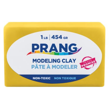 Prang Modeling Clay, Yellow, 1 lb. Block, Case of 12 Blocks, 192 oz. Total | Pliable, Non-Hardening, Non-Staining, Easy Clean-Up, Perfect for Preschool and Elementary Aged Children - color: Yellow, size: 1 lb. (Pack of 12)