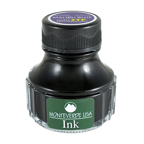 Monteverde USA Ink with ITF Technology, 90 ml Malibu Blue (G308BU) | ITF formula supports smooth flow, lubrication, and rich color for everyday fountain pen writing. - color: Malibu Blue, style: 90ml