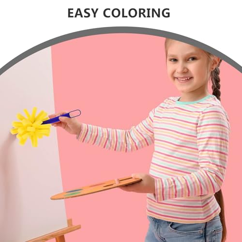 Beaupretty Sponge Painting Brush Set Easy Cleaning Foam Paint Sponges 10pcs with Plastic Handle and Artists for Acrylic Painting and Professional Creative Projects