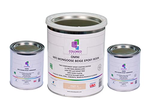 colored epoxies Mongoose Beige Epoxy Resin for Bar Tops, Table Tops, Wood, Concrete, Epoxy Art & Crafts 1.5 Gallon - color: Mongoose Beige, style: 1.5 Gallon